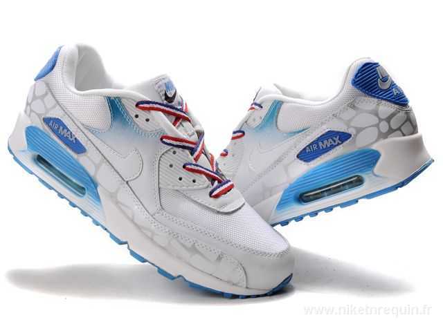 blanc et bleu air max 90 chaussures Nike (1)